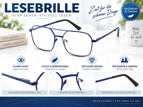Stabile lesebrille aus metall - aus,