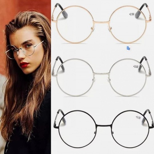 Retro runde lesebrille metall - lesebrille,